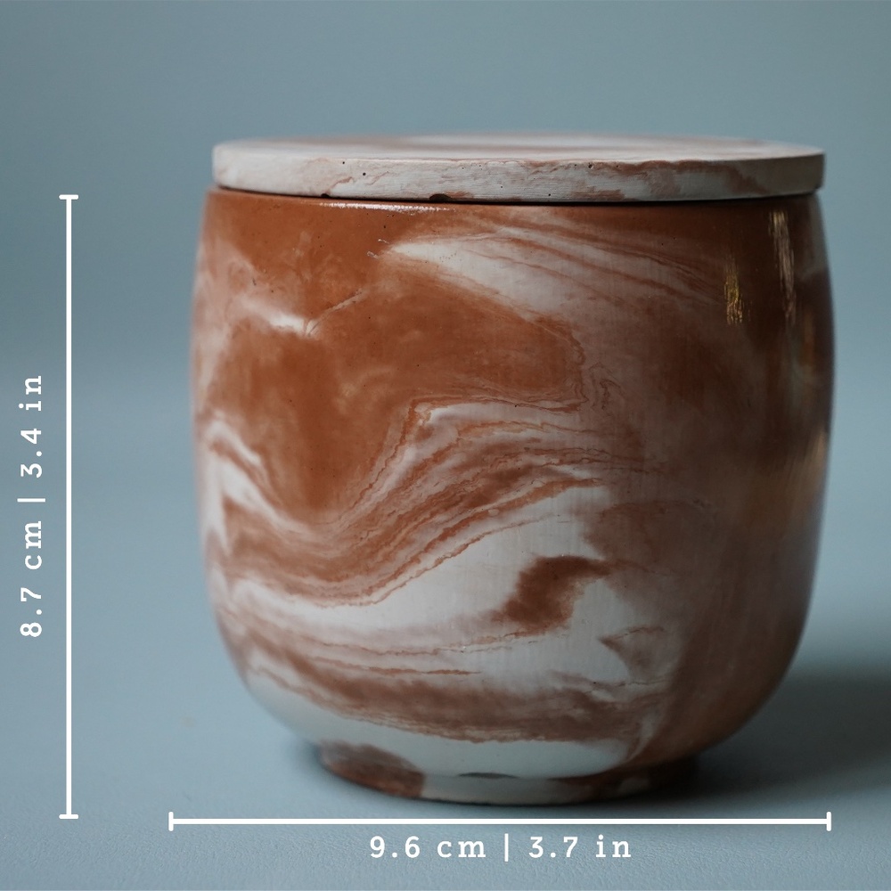 Handmade Concrete Candle: Ambrette Seed | Sea Salt | Sage